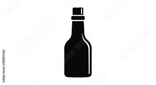 A simple black silhouette of a glass bottle minimalist design silhouette