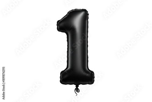 Black number one metallic foil party balloon
