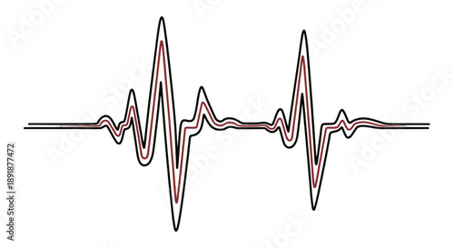Multicolored waveform graph with oscillating signal patterns.