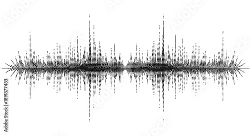 Sound Waveform Graph with Symmetrical Reflection.