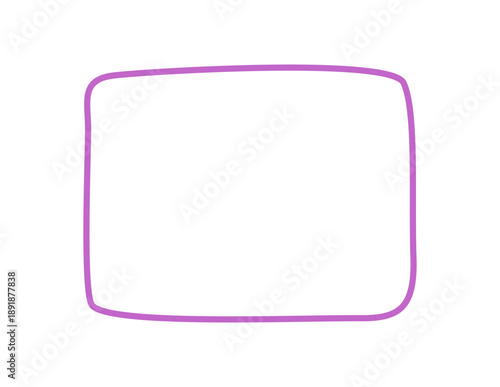 Fluid hand drawn rectangle serves as a bold border frame with a unique outline style. Soft color background works as modern banner shape, with abstract mockup for text display or design concept.