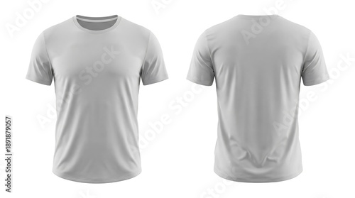Plain light grey short sleeve unisex cotton t shirt mockup for custom design and printing projects T-shirt Mockup
