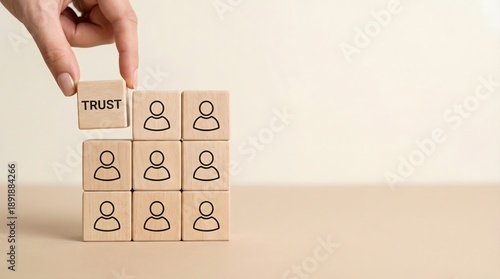 Building trust with people, teamwork and partnership concept