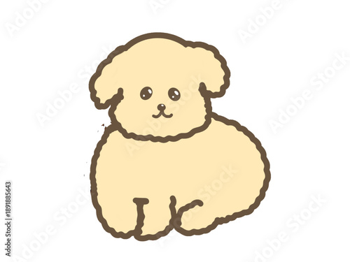 Cute Toy Poodle Dog Character Illustration
