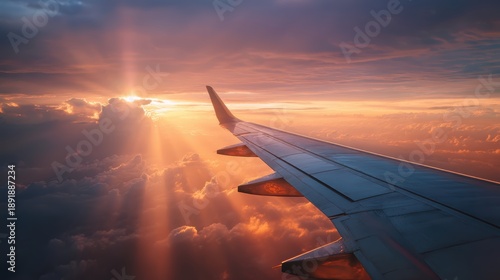 Detailed view of a wingtip with lights set against a beautiful sky, illustrating themes of aviation and pilot education