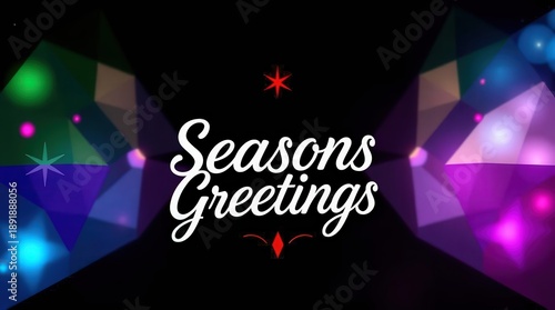 Wallpaper Mural Vibrant Seasons Greetings card with colorful geometric lights Torontodigital.ca