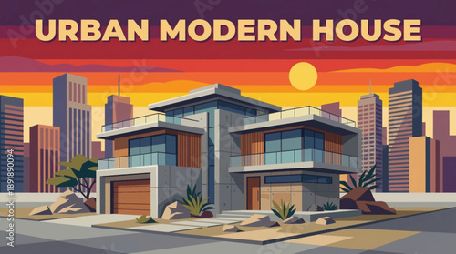 urban house integrated into a city environment, showcasing smart design, efficient space usage, and modern metropolitan lifestyle