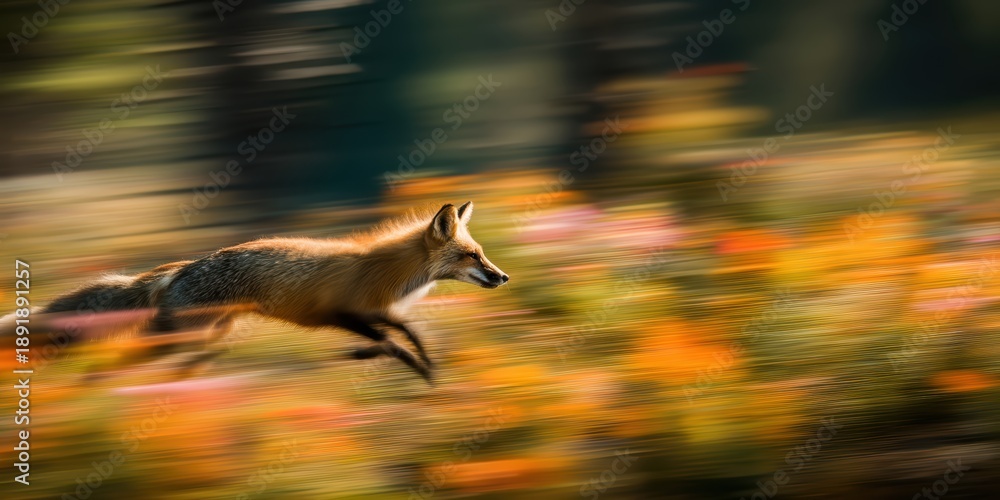 Fototapeta premium Close-up of a surprised red fox during springtime
