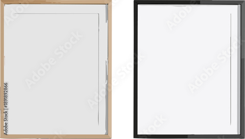 Two Minimalist Picture Frames Hanging Side by Side on Wall Displaying Modern Interior Design