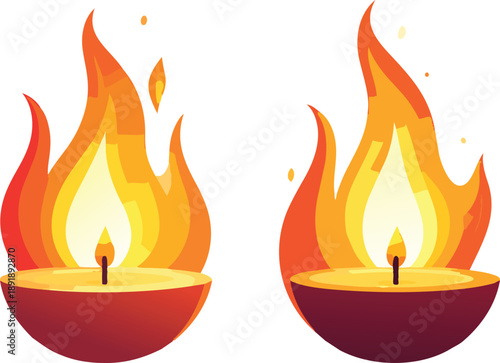 Two Candle Flames Leaning Toward Each Other Creating Intimate Warm Glow and Soft Light Ambiance
