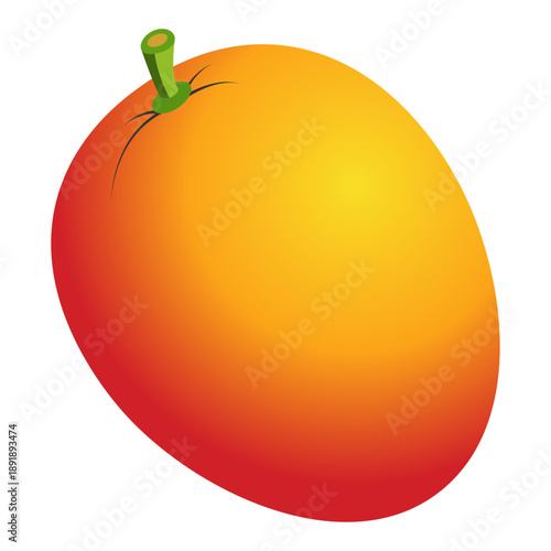 Ripe Mango Fruit Vector Illustration Tropical Flat Design