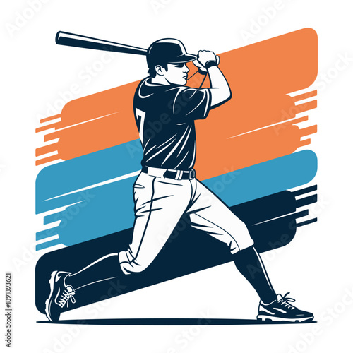 Baseball batter swings powerfully at a pitch during a dynamic sports competition moment.