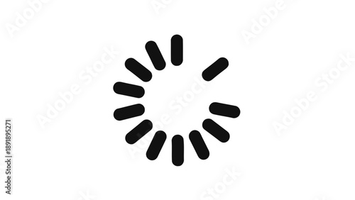 Vector illustration of a classic loading spinner icon, indicating data processing, on transparent background