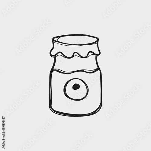 Jar with milk hand drawn vector illustration