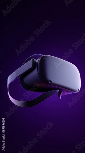 Modern Virtual Reality Headset on Dark Background