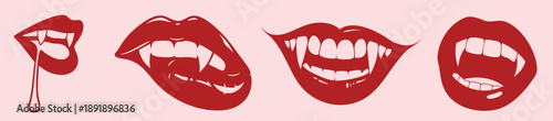 Sexy Vampire Lips Set for Valentine’s Day Romance and Seduction