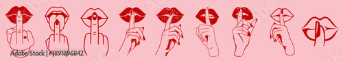Sexy Whisper Gesture Lips Set for Valentine’s Day Seduction