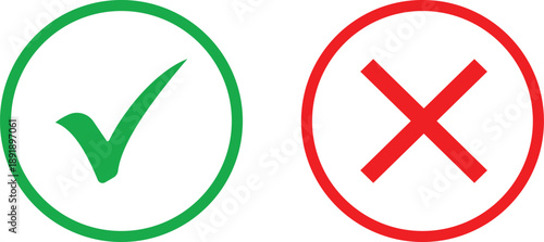 Green right tick checkmark checklist sign, red cross mark, Black Hand drawn Brush Check marks doodle set. arrow icon for your web site design, logo, app, UI. arrow indicated the direction symbol