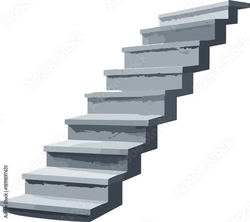 Floating Staircase Rising with a Missing Step in the Middle Representing Surreal Journey, Challenge, and Conceptual Progress
