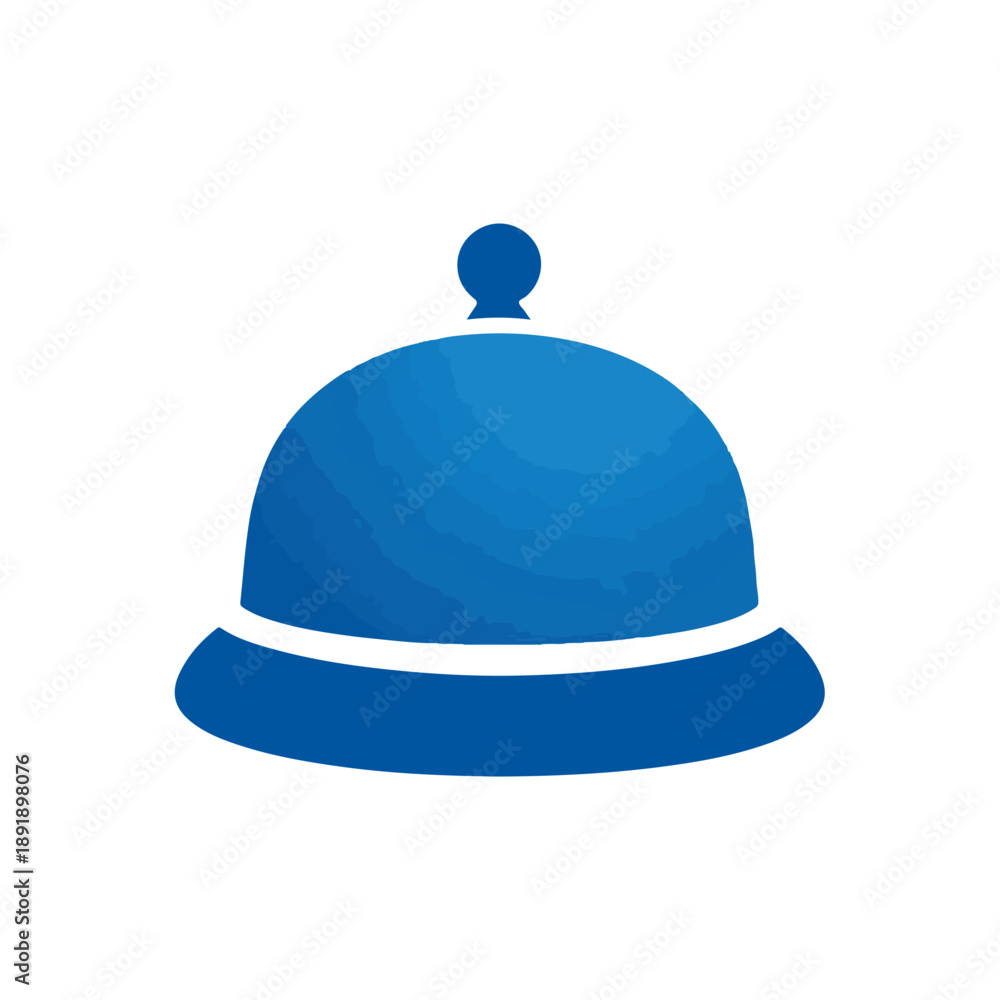Fototapeta premium Elegant Blue Cloche Symbol for Food Service and Logo Design
