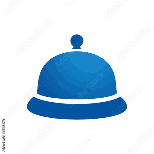 Elegant Blue Cloche Symbol for Food Service and Logo Design