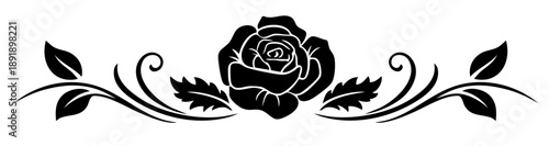 Floral Valentine border divider with rose ornament