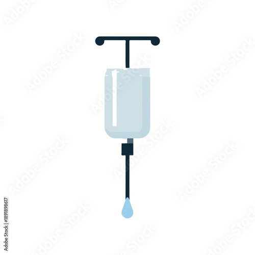 Minimalist IV Drip Bag Illustration for Medical, Healthcare, and Infusion Concepts