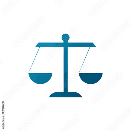 Teal Law Scales on White Background, Legal Symbol