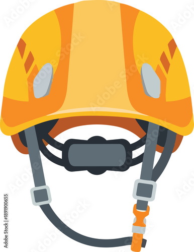 Yellow Climbing Safety Helmet Illustration.