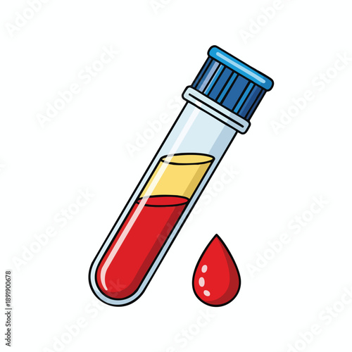 Test Tube with Red Liquid and Drop