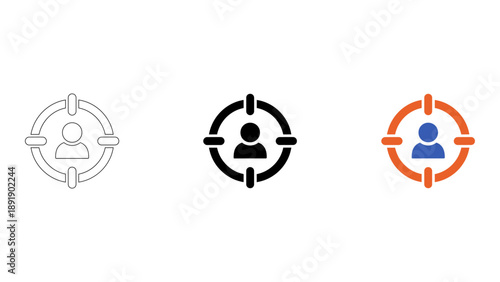 design concept representing goal setting and audience targeting with person in target