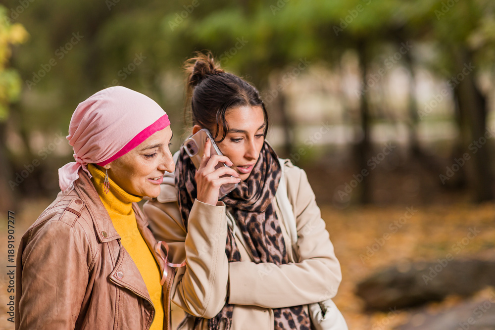 Fototapeta premium Women volunteering for breast cancer support campaign