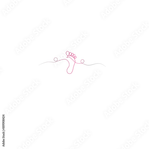  minimalist line-art drawing featuring a stylized footprint 