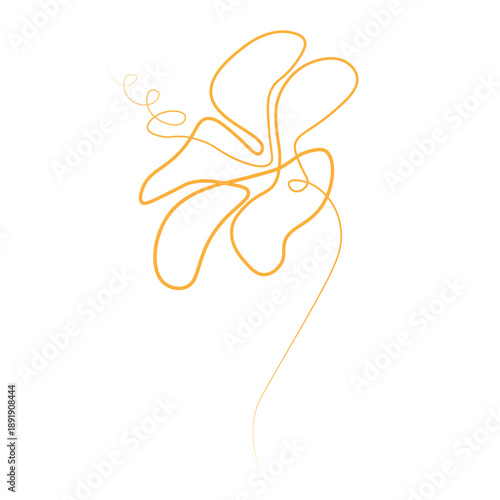  minimalist one-line art drawing of an abstract hibiscus flower