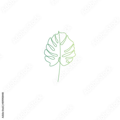  minimalist, continuous one-line drawing of a Monstera leaf,Monstera Line Drawing,Monstera Deliciosa Line Drawing