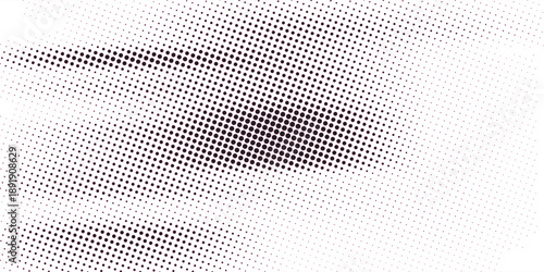 Halftone rhythm black wave. Vector illustration. Halftone circle dots pattern.