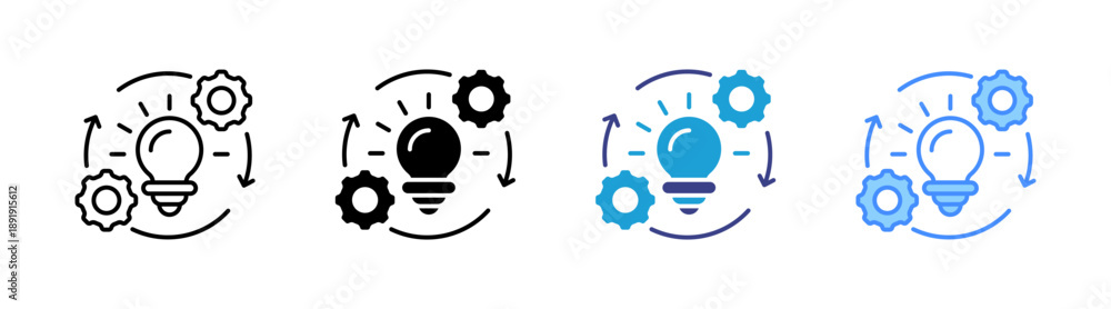 Fotografia Innovation icon set multiple style collection