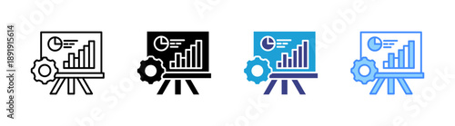 Business Plan icon set multiple style collection