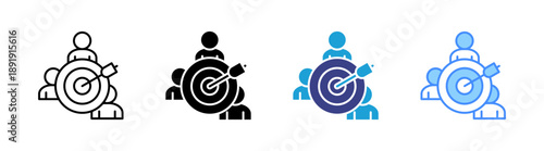 Target Customer  icon set multiple style collection