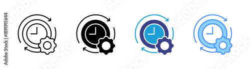 Time Management icon set multiple style collection