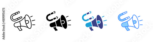 Marketing icon set multiple style collection