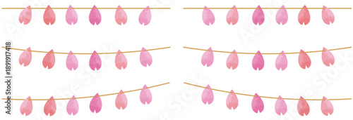 ワンポイントに使える可愛い桜のガーランドセット