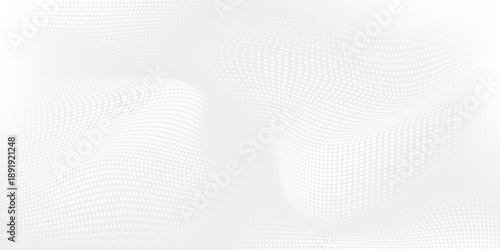 Dot white gray wave light technology texture background. Abstract big data digital concept. 3d rendering.