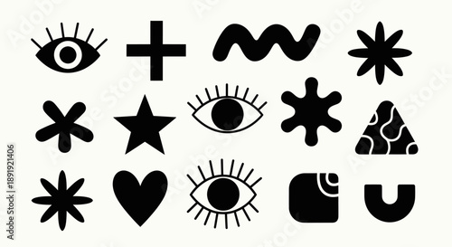 Collection of Abstract Geometric Shapes and Symbols for Design.