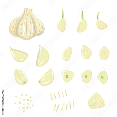 Garlic Preparation Set (Whole, Cloves, Slices, Minced)