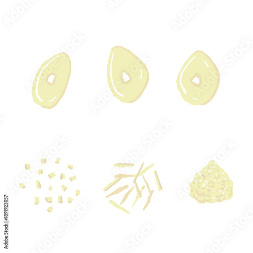 Chopped and Minced Garlic Bits Vector