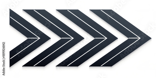 Collection of chevron symbols in various orientations and directions on a plain background, graphic design elements, vector illustration