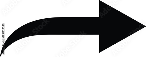 Black Share Icon Isolated on White Background, Simple Minimalist Curved Arrow Graphic for Social Media Forwarding, Interface Navigation, and Digital Content Redirection Symbolism.