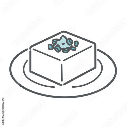 冷奴のイラスト（タンパク質食材/豆腐）