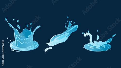 Dynamic Water Splash Droplet Wave Eddies Liquid